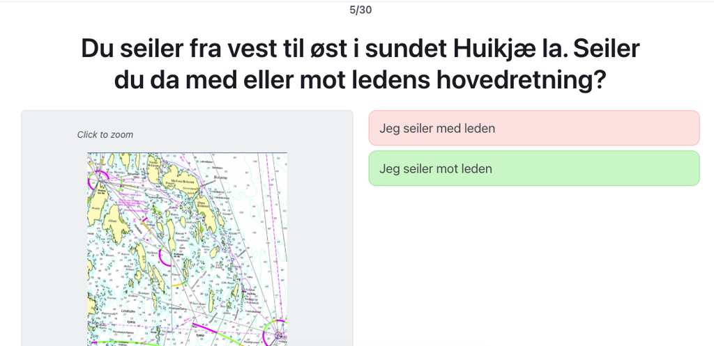 Båtførerprøven test og øvingsoppgaver