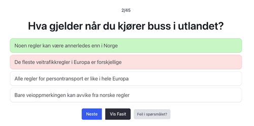 Buss teori klasse D og D1 øvingsoppgaver