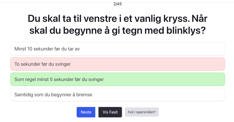 Traktor teori klasse T test og øving