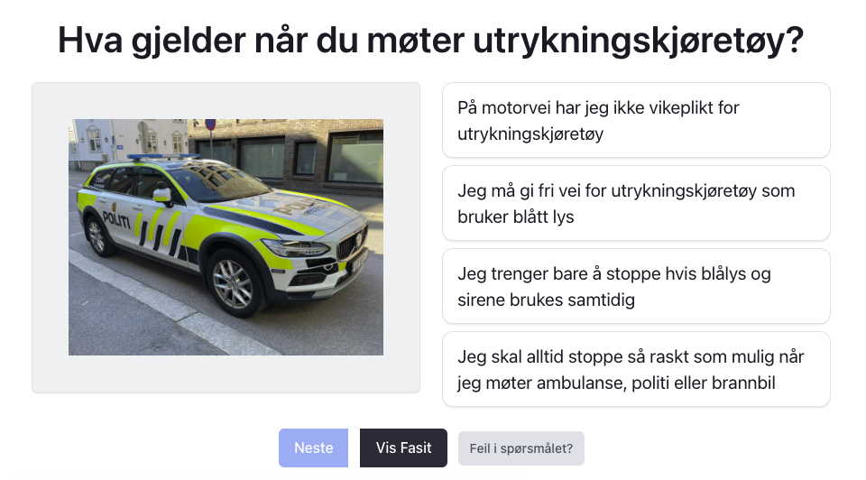 Traktor teori klasse T test og øving