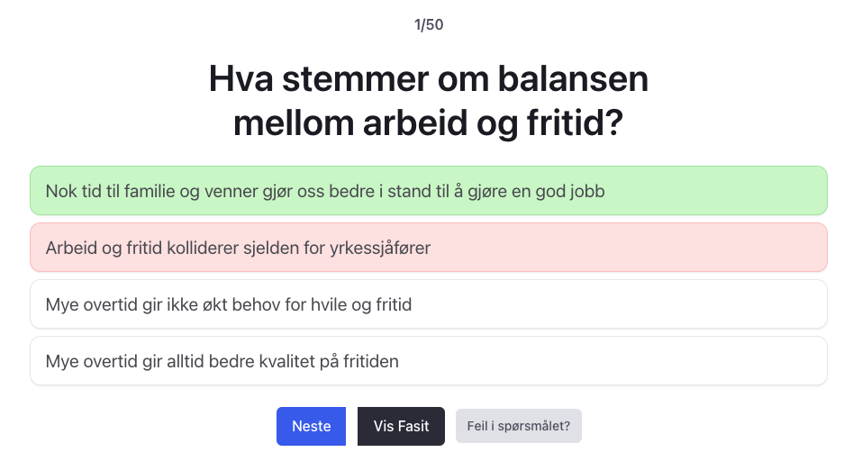 YSK grunnkurs persontransport teoriprøve
