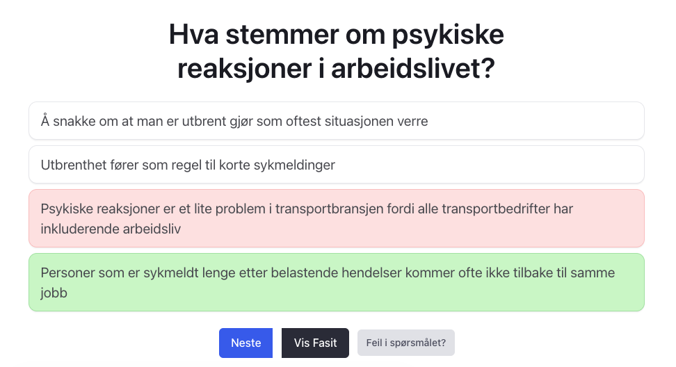 YSK grunnkurs persontransport teoriprøve